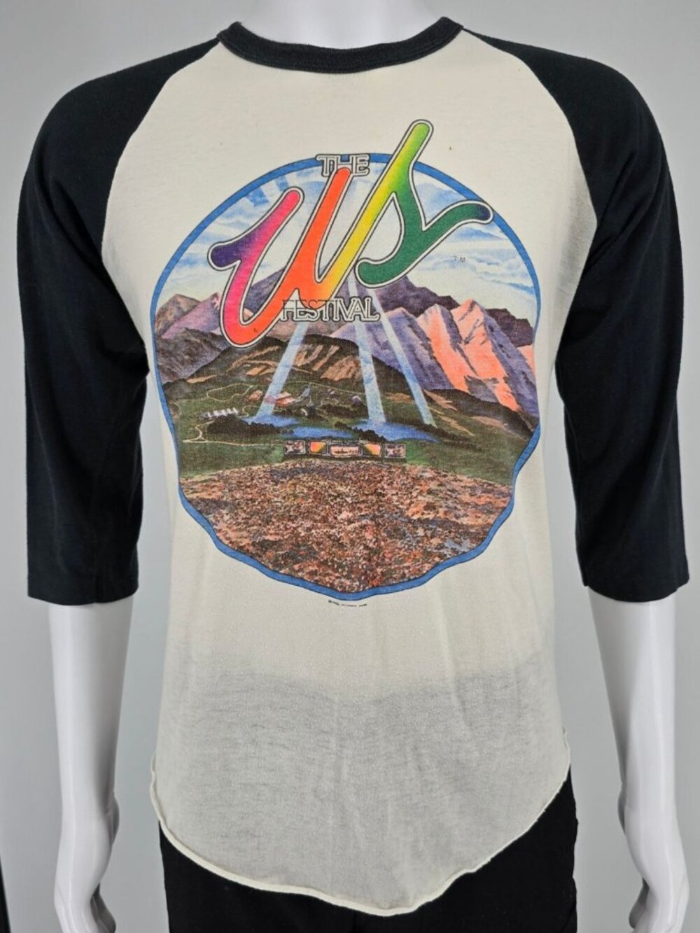 Vintage 1982 US Rock & Roll Festival San Bernadino Raglan Concert T-Shirt (M)